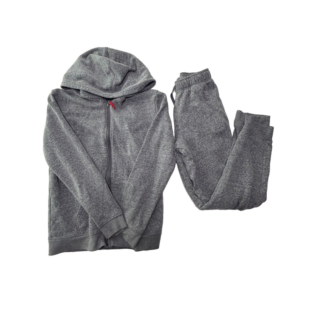 Cat & Jack Boys Gray Fleece Hoodie L 12/14 Joggers XL 14 Set